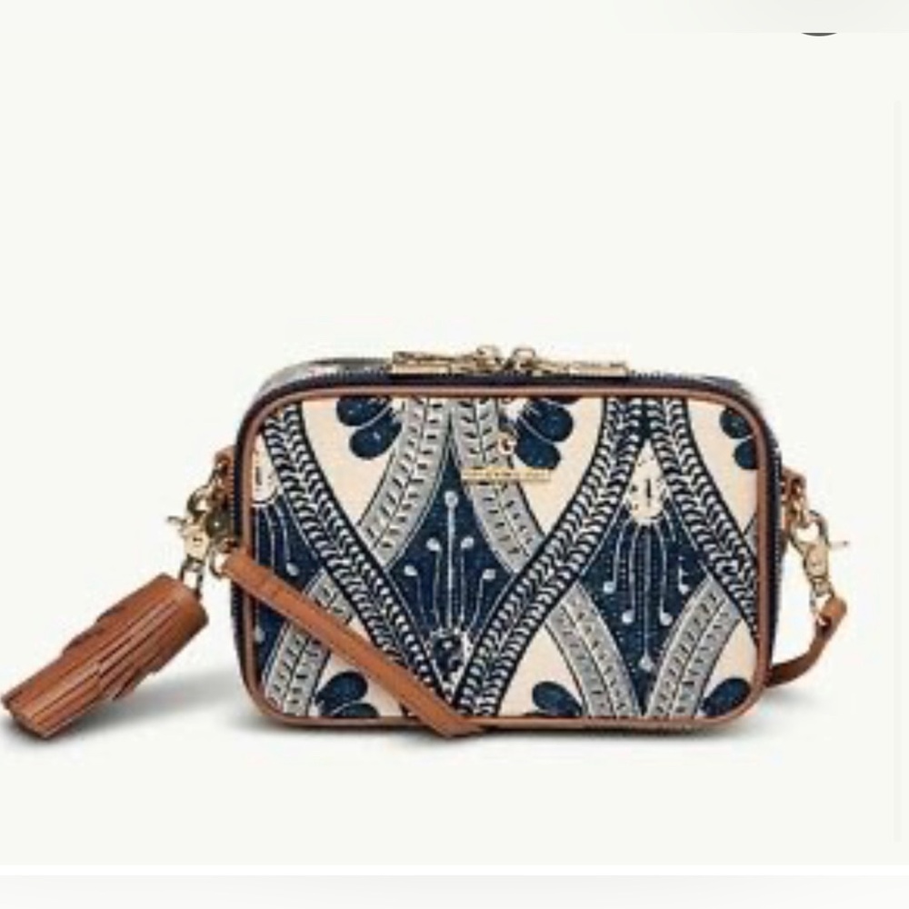 Spartina 449 Navy and Beige Patterned Crossbody Bag
